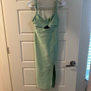 Midi sage green dress, great for weddings